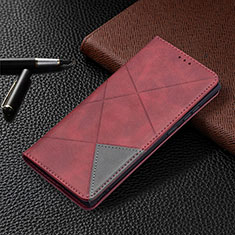Coque Portefeuille Livre Cuir Etui Clapet B12F pour Samsung Galaxy S22 Ultra 5G Rouge
