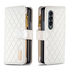 Coque Portefeuille Livre Cuir Etui Clapet B12F pour Samsung Galaxy Z Fold3 5G Blanc