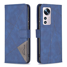 Coque Portefeuille Livre Cuir Etui Clapet B12F pour Xiaomi Mi 12 5G Bleu