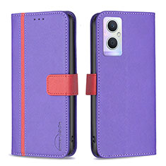 Coque Portefeuille Livre Cuir Etui Clapet B13F pour OnePlus Nord N20 5G Violet