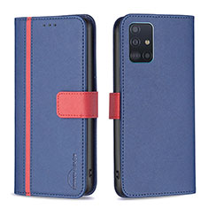 Coque Portefeuille Livre Cuir Etui Clapet B13F pour Samsung Galaxy A51 4G Bleu