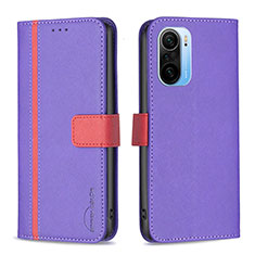 Coque Portefeuille Livre Cuir Etui Clapet B13F pour Xiaomi Mi 11X 5G Violet