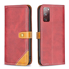 Coque Portefeuille Livre Cuir Etui Clapet B14F pour Samsung Galaxy S20 FE 5G Rouge