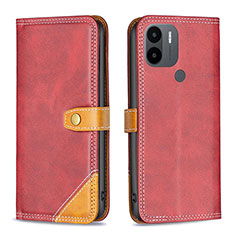 Coque Portefeuille Livre Cuir Etui Clapet B14F pour Xiaomi Redmi A1 Plus Rouge