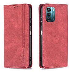Coque Portefeuille Livre Cuir Etui Clapet B15F pour Nokia G11 Rouge