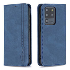 Coque Portefeuille Livre Cuir Etui Clapet B15F pour Samsung Galaxy S20 Ultra 5G Bleu