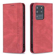 Coque Portefeuille Livre Cuir Etui Clapet B15F pour Samsung Galaxy S20 Ultra Rouge