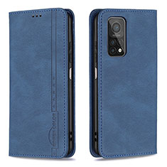 Coque Portefeuille Livre Cuir Etui Clapet B15F pour Xiaomi Mi 10T Pro 5G Bleu