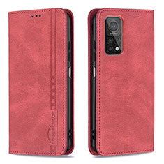 Coque Portefeuille Livre Cuir Etui Clapet B15F pour Xiaomi Mi 10T Pro 5G Rouge