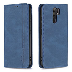 Coque Portefeuille Livre Cuir Etui Clapet B15F pour Xiaomi Redmi 9 Bleu