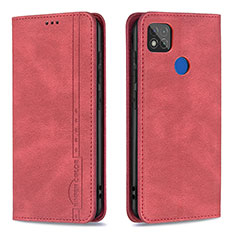 Coque Portefeuille Livre Cuir Etui Clapet B15F pour Xiaomi Redmi 9C Rouge
