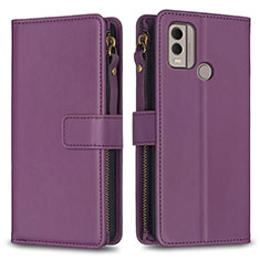 Coque Portefeuille Livre Cuir Etui Clapet B16F pour Nokia C22 Violet