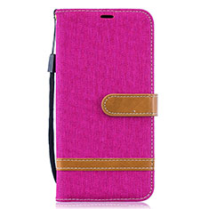 Coque Portefeuille Livre Cuir Etui Clapet B16F pour Samsung Galaxy A10 Rose Rouge