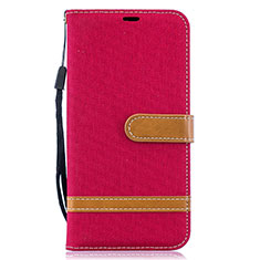 Coque Portefeuille Livre Cuir Etui Clapet B16F pour Samsung Galaxy A10 Rouge