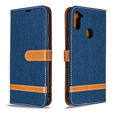 Coque Portefeuille Livre Cuir Etui Clapet B16F pour Samsung Galaxy A11 Bleu Royal