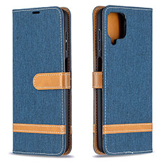 Coque Portefeuille Livre Cuir Etui Clapet B16F pour Samsung Galaxy A12 5G Bleu Royal