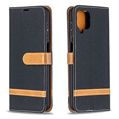 Coque Portefeuille Livre Cuir Etui Clapet B16F pour Samsung Galaxy A12 5G Noir