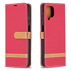 Coque Portefeuille Livre Cuir Etui Clapet B16F pour Samsung Galaxy A12 5G Rouge