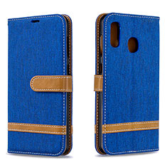 Coque Portefeuille Livre Cuir Etui Clapet B16F pour Samsung Galaxy A20 Bleu