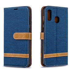 Coque Portefeuille Livre Cuir Etui Clapet B16F pour Samsung Galaxy A20 Bleu Royal