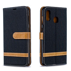 Coque Portefeuille Livre Cuir Etui Clapet B16F pour Samsung Galaxy A20 Noir