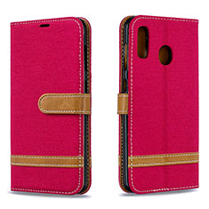 Coque Portefeuille Livre Cuir Etui Clapet B16F pour Samsung Galaxy A20 Rouge