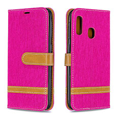 Coque Portefeuille Livre Cuir Etui Clapet B16F pour Samsung Galaxy A20e Rose Rouge
