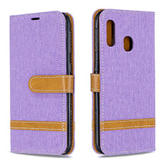 Coque Portefeuille Livre Cuir Etui Clapet B16F pour Samsung Galaxy A20e Violet Clair