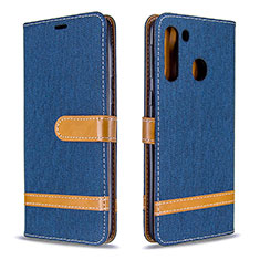 Coque Portefeuille Livre Cuir Etui Clapet B16F pour Samsung Galaxy A21 Bleu Royal