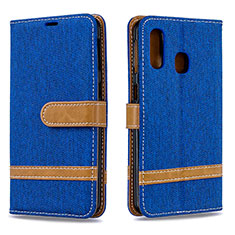 Coque Portefeuille Livre Cuir Etui Clapet B16F pour Samsung Galaxy A40 Bleu