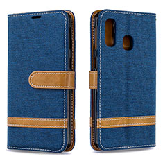 Coque Portefeuille Livre Cuir Etui Clapet B16F pour Samsung Galaxy A40 Bleu Royal