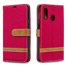 Coque Portefeuille Livre Cuir Etui Clapet B16F pour Samsung Galaxy A40 Rouge