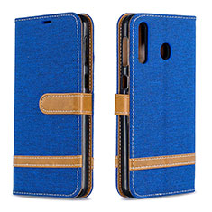 Coque Portefeuille Livre Cuir Etui Clapet B16F pour Samsung Galaxy A40s Bleu