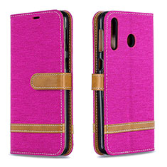 Coque Portefeuille Livre Cuir Etui Clapet B16F pour Samsung Galaxy A40s Rose Rouge