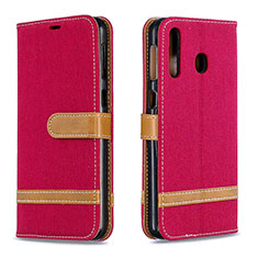 Coque Portefeuille Livre Cuir Etui Clapet B16F pour Samsung Galaxy A40s Rouge