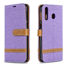 Coque Portefeuille Livre Cuir Etui Clapet B16F pour Samsung Galaxy A40s Violet Clair