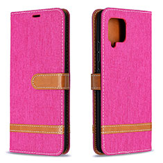 Coque Portefeuille Livre Cuir Etui Clapet B16F pour Samsung Galaxy A42 5G Rose Rouge