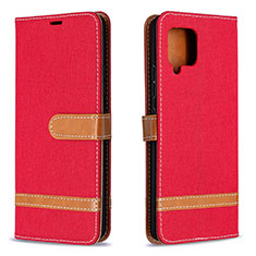 Coque Portefeuille Livre Cuir Etui Clapet B16F pour Samsung Galaxy A42 5G Rouge