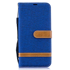 Coque Portefeuille Livre Cuir Etui Clapet B16F pour Samsung Galaxy A50 Bleu