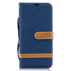 Coque Portefeuille Livre Cuir Etui Clapet B16F pour Samsung Galaxy A50 Bleu Royal