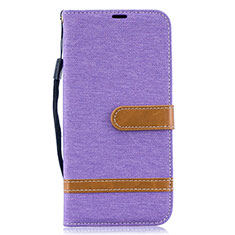 Coque Portefeuille Livre Cuir Etui Clapet B16F pour Samsung Galaxy A50 Violet Clair