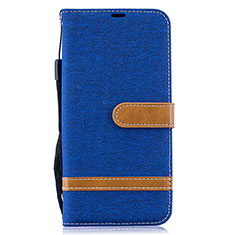 Coque Portefeuille Livre Cuir Etui Clapet B16F pour Samsung Galaxy A50S Bleu