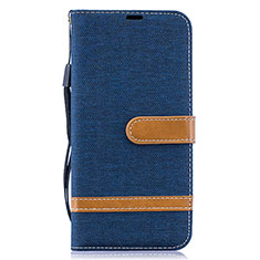 Coque Portefeuille Livre Cuir Etui Clapet B16F pour Samsung Galaxy A50S Bleu Royal