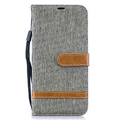 Coque Portefeuille Livre Cuir Etui Clapet B16F pour Samsung Galaxy A50S Gris