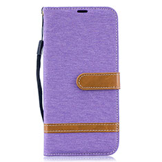 Coque Portefeuille Livre Cuir Etui Clapet B16F pour Samsung Galaxy A50S Violet Clair