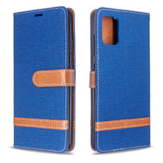 Coque Portefeuille Livre Cuir Etui Clapet B16F pour Samsung Galaxy A51 4G Bleu