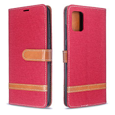 Coque Portefeuille Livre Cuir Etui Clapet B16F pour Samsung Galaxy A51 4G Rouge