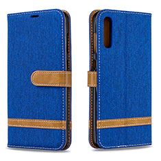 Coque Portefeuille Livre Cuir Etui Clapet B16F pour Samsung Galaxy A70 Bleu