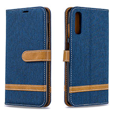 Coque Portefeuille Livre Cuir Etui Clapet B16F pour Samsung Galaxy A70 Bleu Royal