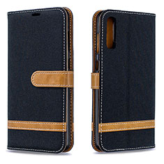Coque Portefeuille Livre Cuir Etui Clapet B16F pour Samsung Galaxy A70 Noir